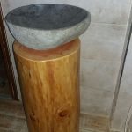 Creazioni in legno interno e esterno base tronco per un lavello in pietra!