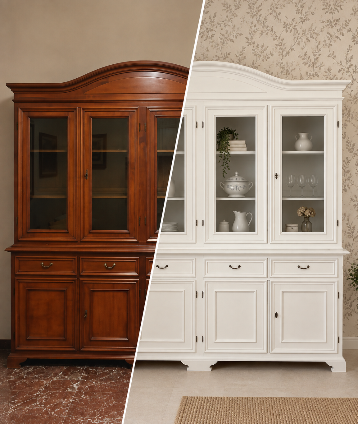 restauro e verniciatura prima e dopo